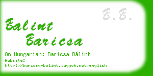 balint baricsa business card